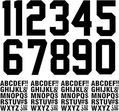 147 Pcs Iron on Numbers Iron on Letters,8 Inch T-Shirt Heat Transfer 0 to 9 Jersey Soft Iron-on Numbers,2 Inch Iron on Letters for DIY Team Uniform Sports T-Shirt Craft Decor (Black)