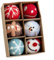 Cloudpower 6 Stck Weihnachtsbaumkugeln, Schneeflocke Schneemann Kugeln Weihnachtsbaum Ornamente Filz Weihnachtskugeln Bauernhaus Rot Grün Kugel Kugel für Zuhause Weihnachtsbaum Hängende Dekoration(E)