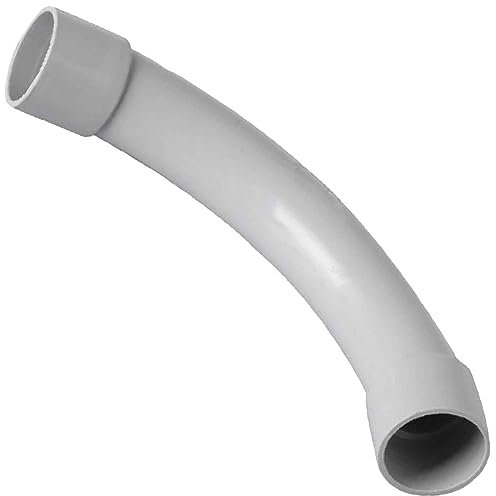 MegaHaustechnik Klebe Fitting Bogen 90° Grad lange Ausführung aus Kunststoff für 32mm PVC Rohr Außendurchmesser i-i 2 Muffen Anschlüsse zum Verkleben Druck PN16 Bar Verbinder Kupplung