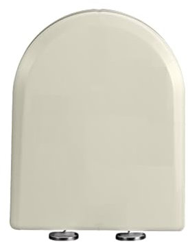 Asiento de Inodoro con Cierre Lento, Tapas de Water en Forma de D, Liberación Rápida, Fácil de Limpiar, 44,5×35 cm(Beige)