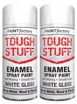 GSV Essentials Enamel White Gloss Spray Paint for Wood, Metal, Plastic, Ceramic, Perfect for Interior and Exterior All Purpose Use, 400ml (2 Pcs)