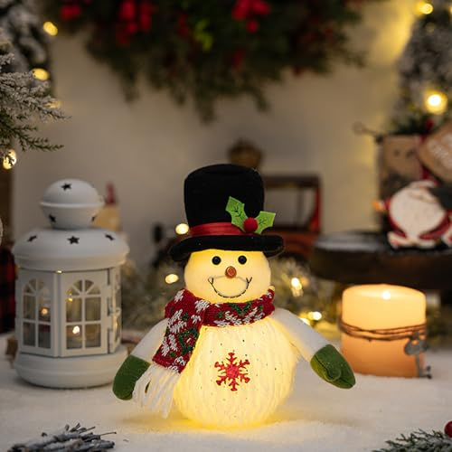 Schneemann Weihnachtsdeko Innen Beleuchtet, Weihnachtsfiguren- Weihnachtsdeko Innen Figuren, Schneemann Deko Batteriebetrieben Weihnachtsbeleuchtung, Geschenke Für Großeltern Led Weihnachtsdeko (A)