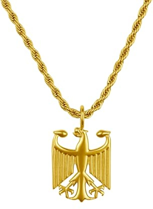 Deutschland Kette Herren – Bundesadler Adler Anhänger Halskette Edelstahl