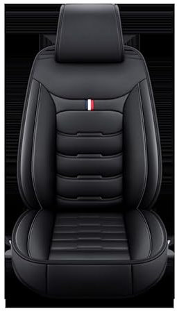 NIVQH Auto Leder SitzbezüGe FüR Smart 453 Fortwo 3. Gen 2015-2019,Premium Vorne Hinten Wasserdicht Anti-Rutsch Atmungsaktives Sitzauflage Accessories,A/Black