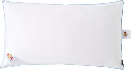 BZ LUXURY Cuscino Letto 40x70 in Piuma d'Oca 100% Cotone, Cuscino Antiacaro Ipoallergenico, Guanciale Letto 1.200g di Piumino Alta Qualità con Tecnologia NASA Outlast Termoregolante