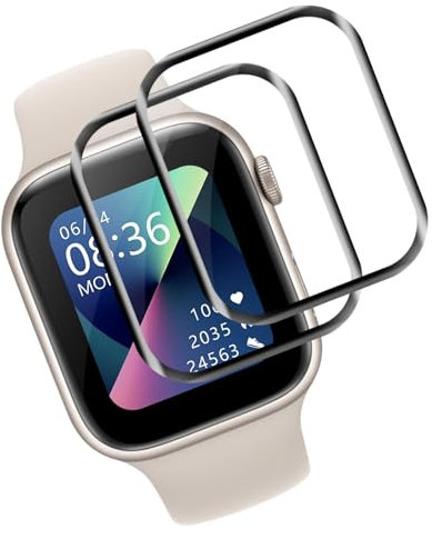 Carantee 2 Pièces Verre Trempé pour Apple Watch Series 7/8/9 45mm Ecran Verre, Anti-salissures Sans Bulles protection écran, Ultra-Clair Haute Sensibilité Vitre Protection pour Apple Watch 7/8/9 45mm
