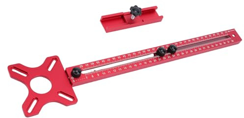 Qcwwy 3-in-1-Fräsnut-Halterung für Oberfräsen, 3-in-1-Fräsnut-Halterung für Oberfräsen, Schrank-Hardware-Vorrichtung für Oberfräsen-Werkzeug, Fräser-Kreisschneidvorrichtung aus Aluminiumlegierung,