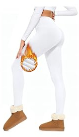 Thermo Leggings Damen Thermoleggings Winter Gefüttert Leggins Weiß High Waist Fleece Winterleggings Lange Blickdichte Thermoleggins Thermohose Warme Sportleggins Sport Hose Weiche Yogahose XXL