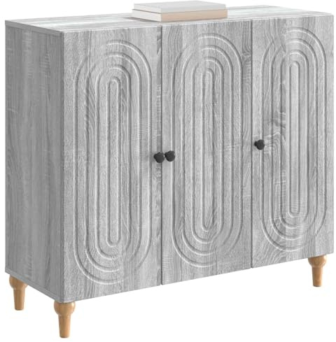 vidaXL Sideboard Graues Sonoma 89 x 34,5 x 80 cm Holzwerkstoff, Wohnzimmer, moderner Schrank, stylische Aufbewahrung, rechteckiges Design, praktische Organizer für Dein Zuhause