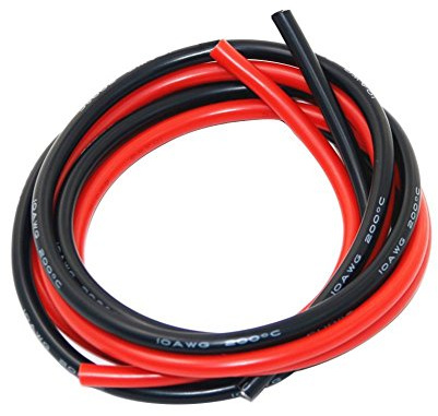 BNTECHGO 10 Gauge Silicone Wire Ultra Flexible 20 ft high temp 200 deg C 600V 10 AWG Silicone Wire 1050 Strands of Tinned Copper Wire Stranded Wire Model Cable Black and Red Each Color 10 ft