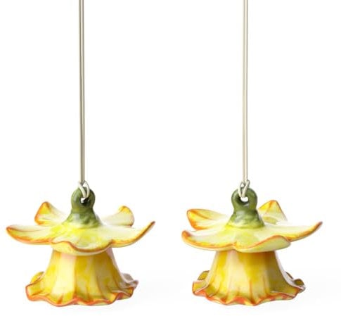 Villeroy und Boch Mini Flower Bells Osterglocken, 2er Set, 4 cm, Porzellan, Gelb, Blumen