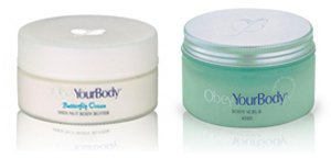 Obey Your Body Shea Nut Butter and Body Scrub (Salt Scrub) Kiwi