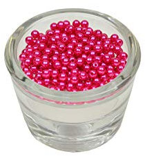200 Perlen 4mm Fuchsia 187 // Kuststoff Bastelperlen Drahtsterne Wachsperlen Perlenkette