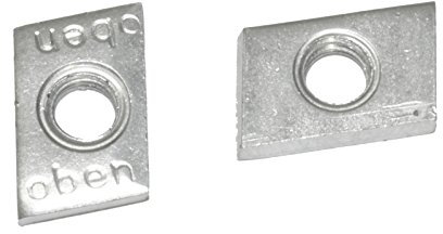 100x Schiebemuttern M8 Schiebemutter 27x18 28x30 verzinkt Schienenmuttern Montageplatten Befestigungsmaterial Montagematerial