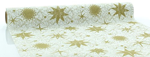 Sovie HOME Tischläufer Christmas Dreams Gold aus Linclass® Airlaid, Weihnachtstischläufer stoffähnlich, ideal für Advents- & Weihnachtsfeiern, 40cm x 4,80m, 1 Stück