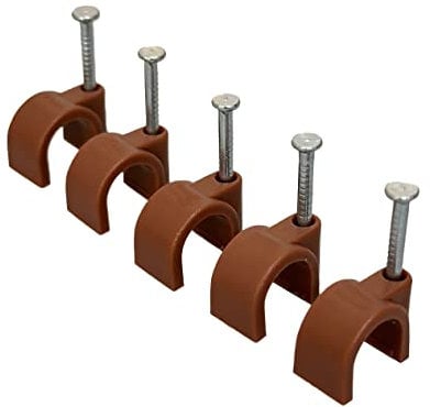 Brown Round Cable Clips (12mm)