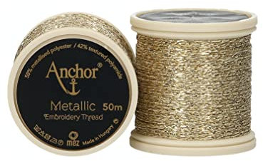 Anchor Metallic 4316000-00300 - Filato per ricamo, colore: oro
