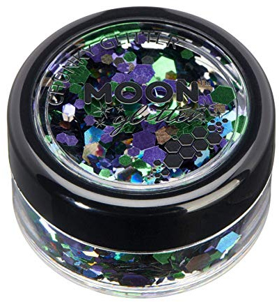 Mystic Chunky Glitter by Moon Glitter - Galaxy - Cosmetic Festival Makeup Glitter for Face, Body, Nails, Hair, Lips - 3g