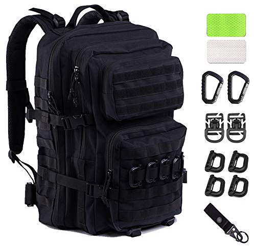 R.SASR Upgrade Taktischer Militär-Molle-Rucksack, Armee-Rucksack, wasserdicht, Schwarz-02