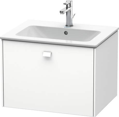 Duravit Brioso Waschtischunterbau wandhängend 62,0 x 47,9 cm, 1 Auszug, für Waschtisch ME by Starck 233663, Farbe (Front/Korpus): Weiß Matt Dekor, Griff Chrom - BR400101018