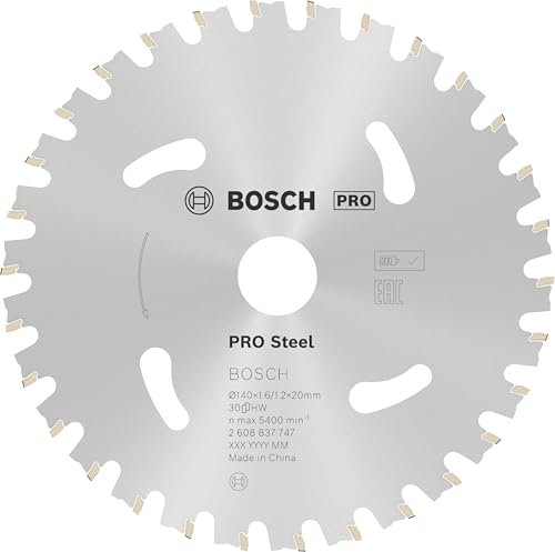 Bosch 1x PRO Steel Kreissägeblätter für Akku-Handtrockensägen (für Stahl, Ø mm, Professional Zubehör Handtrockensäge)