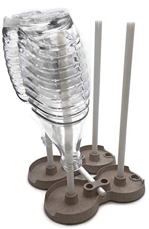 STYYL 2er-Set Universal Abtropfständer für 4 Flaschen, Karaffen, Decanter, Thermoskannen, Platzsparend Faltbar, Abtropfgestell Abtropfhalter