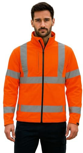 shelikes Hi Vis Viz Visibility Two Tone Zipped Zip Softshell Light Weight Fleece Zip Jacket Size