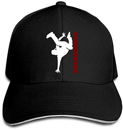 Trushop Baseball Kappe Unisex Baseball Cap Breakdance Silhouette Cotton Trucker Hat Adjustable Fashion Sports & Outdoors Caps Black