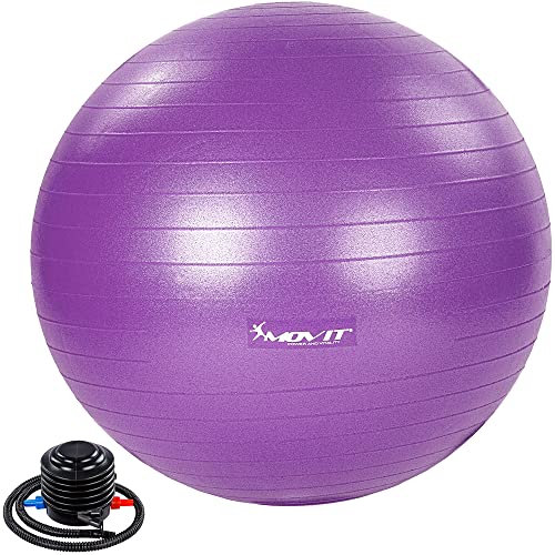 MOVIT® Gymnastikball »Dynamic Ball« inkl. Pumpe, 75 cm, violett, Maximalbelastbarkeit bis 500kg, berstsicher, Fitness-Ball, Sitzball, Yogaball, Pilates-Ball, Balance