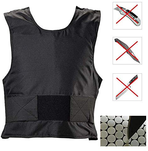 Weicher Stichschutzkleidung Adjustable Tactical Vest Knife-Beweis-Weste Erwachsene für Männer Frauen Brustschutz (1 Ebene 2 Ebene 3level) L, XL,L,1 Level