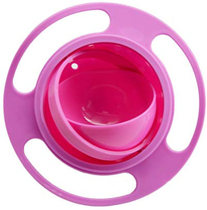 Calayu Cuenco para bebés, tazón giratorio para bebés 360 ° tazón giratorio antiderrame tazón de gravedad tazón giroscópico con tapa