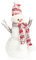 com-four® Schneemann Figur Größe XL, süße Weihnachtsdeko, optimal als Tischdeko zur Adventszeit, schöne Dekofigur für Innen, 28-40 cm (rot-weiß - XL)