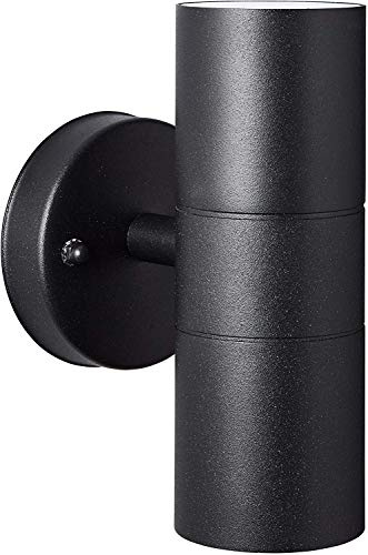 Brilliant Traver Wandleuchte für den Außenbereich in schwarz 96397/06 | Außenlampe mit beideseitigem Lichtdurchlass | Spritzwassergeschützt nach IP 44 | Geeignet für LED Leuchtmittel