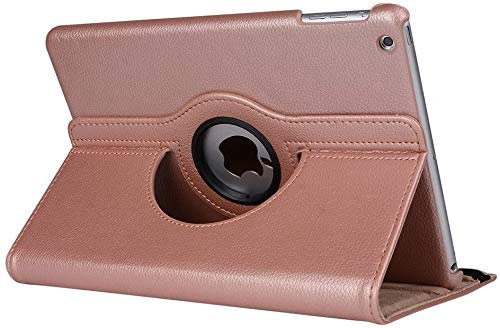 Leather Rotate 360° Stand Case For Apple iPad 10.2 9th Gen 2021 8th Gen 2020 & 7th Generation 2019 (ROSE GOLD)