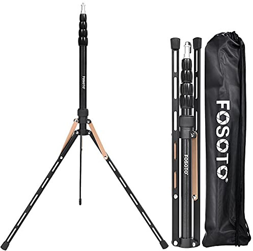 FOSOTO 75.3/191CM Soporte de Luz Ligero Trípode de Iluminación Plegable para Estudio Fotográfico y Vídeo, con Funda, Compatible con Parasol Anillo de Luz LED Softbox Reflector y Flashes