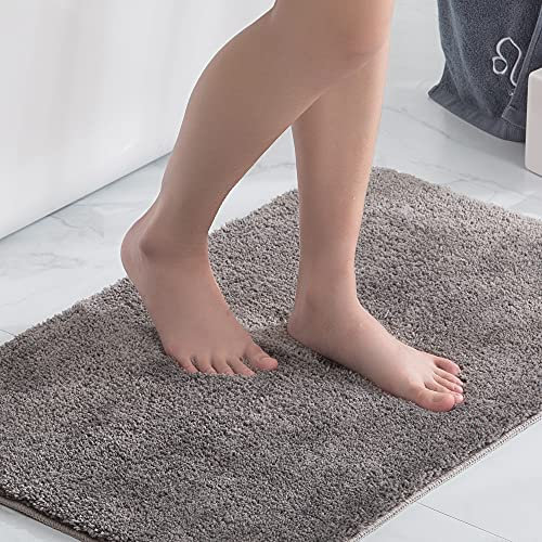 KELEKELE Badematte rutschfest-Badvorleger Badezimmerteppich Badteppiche Maschinenwaschbare Flauschige Mikrofaser Duschvorleger Weicher Duschmatte (grau, 60 x 90 cm)