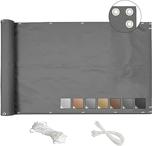 MEEYI Brise Vue occultant 100x100cm Brise Vue Jardin Exterieur Brise Vue pour Balcon Bambou Balcon écran Couverture paravent de Balcon résistant aux déchirures pour Jardin avec Attaches de câble-Gris