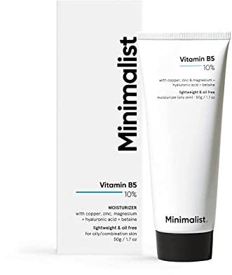 Minimalist Vitamin B5, 10% ölfreies, schnell einziehendes, leichtes Gesichts-Feuchtigkeitsgel für fettige und zu Akne neigende Haut | 50 g