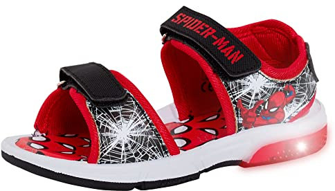 Marvel Spiderman Jungen Leichte Offene Zehen Easy Fix Sport Sandalen Rot, rot, 31 EU