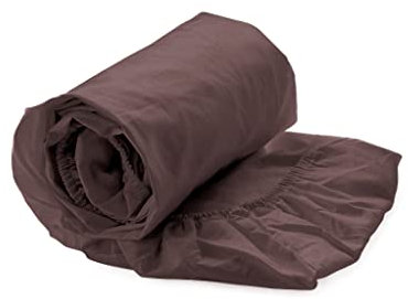 ZO! HOME Heckett and Lane Mako Satin 1 x Spannbettlaken 90 x 200 cm Elementi Marsala Brown