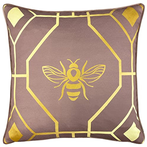 furn. Bee Deco Feather Filled Cushion, Polyester, Blush