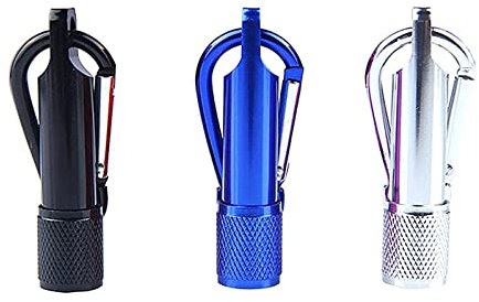 BASTOUR Mini Torcia Led, Torcia LED Portatile, Torcia Elettrica LED, Mini Torcia Portachiavi, Piccola Torcia con Moschettone Portachiavi, Campeggio, Escursionismo, Emergenza, Caccia, 3 Pezzi