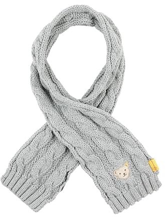 Steiff Mädchen gestrickt Schal, Soft Grey Melange, OneSize