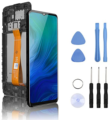 Yodoit Für Samsung Galaxy A12 LCD Bildschirm Ersatz-Set mit Rahmen A125F A125N A125M A125F/DSN A125U Touch 6,5 Zoll Display mit Reparaturwerkzeug Kit (Mit Rahmen)