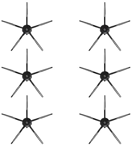 BiOHY Seitenbürste kompatibel mit Roborock S7 Serie in schwarz (6er-Set) | Passend für S7, S7 Plus, S7 MaxV, S7 MaxV Plus und S7 MaxV Ultra, Ersatzteil für Fliesen, Parkett, PVC