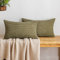 EMEMA Kordsamt Kissenbezug Granulat Dekorative Sofakissen Dekokissen Kissenbezüge Couchkissen Kissenhülle Weich Kissen Bezug Zierkissen für Sofa Couch Wohnzimmer 2er Set 30x50 cm Olivgrün