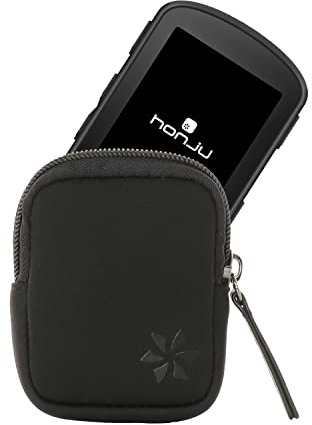 honju Bike Tasche für Garmin Edge 840 & 540 Solar - Neopren Hülle Schwarz | Elastische Schutzhülle mit Mikrofaser-Innenfutter und Stoßlippe für den E-Bike Fahrradcomputer. Schutz vor Kratzern.