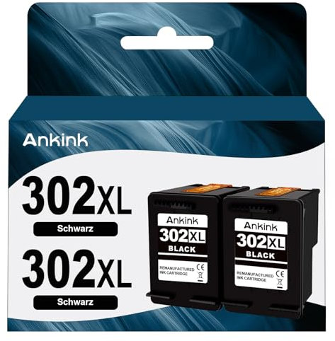 ANKINK 302XL Druckerpatronen als Ersatz für HP 302 XL Tintenpatrone Patrone Schwarz 2er-Pack für 1110 2130 3630 3632 3634 3636 3639 4520 4522 4523 4524 4525 4526 4528 3830 3831 3833 Drucker