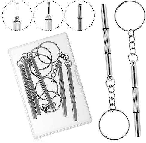 Bewudy 5 Pcs Mini Brillen Schraubendreher, 3 in 1 Eyeglass Repair Set Edelstahl Schraubendreher Portable Small Eyeglass Repair Set für Sonnenbrillen Schmuck und Uhren Reparatur