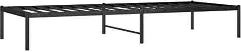 vidaXL Bettgestell, Bettrahmen mit Lattenrost, Metallbett Bett für Schlafzimmer, Einzelbett Gästebett Metallkonstruktion, Metall Schwarz 80x200cm